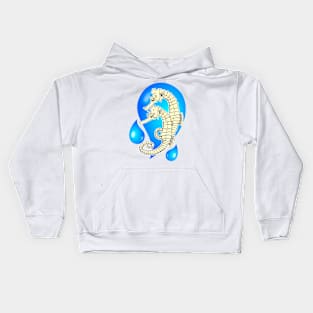 Yellow seahorse Kids Hoodie